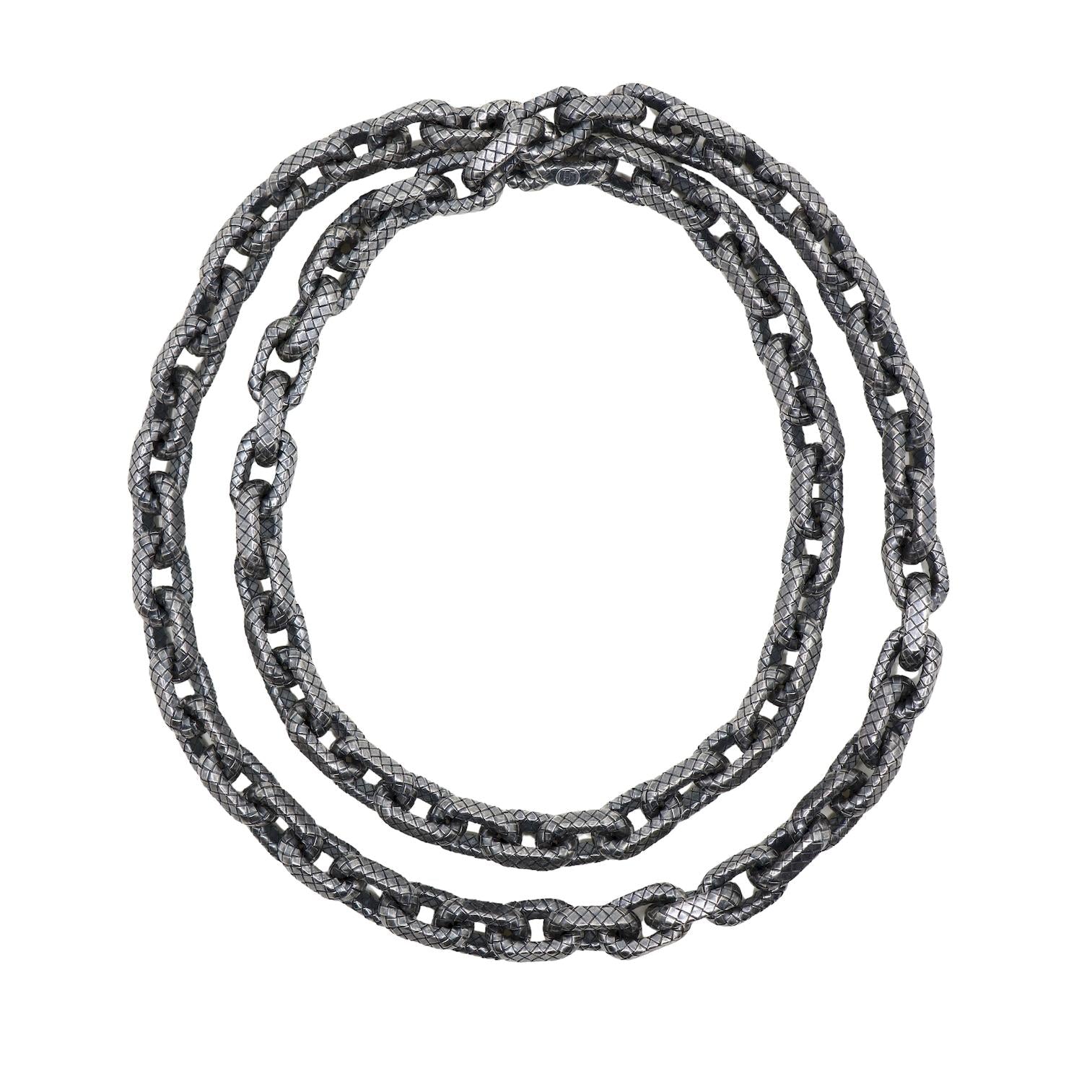 Bottega Veneta Sterling Silver Weave Chunky Chain Necklace