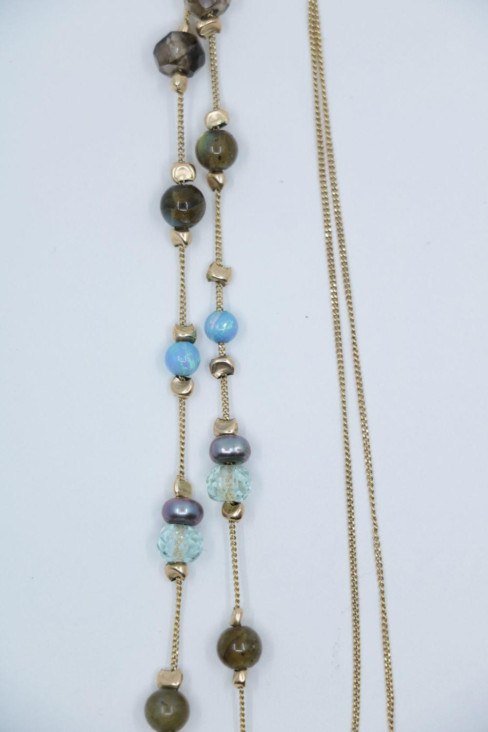 Vintage 14K Gold Gem Set Necklace