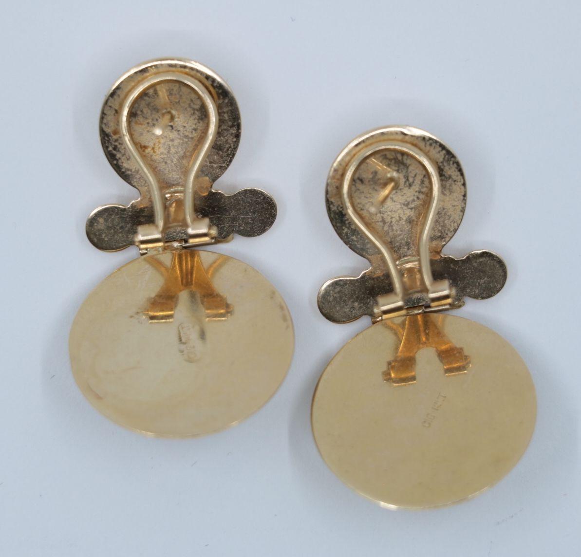 Vintage 14K Gold Pearl Cabochon Earrings