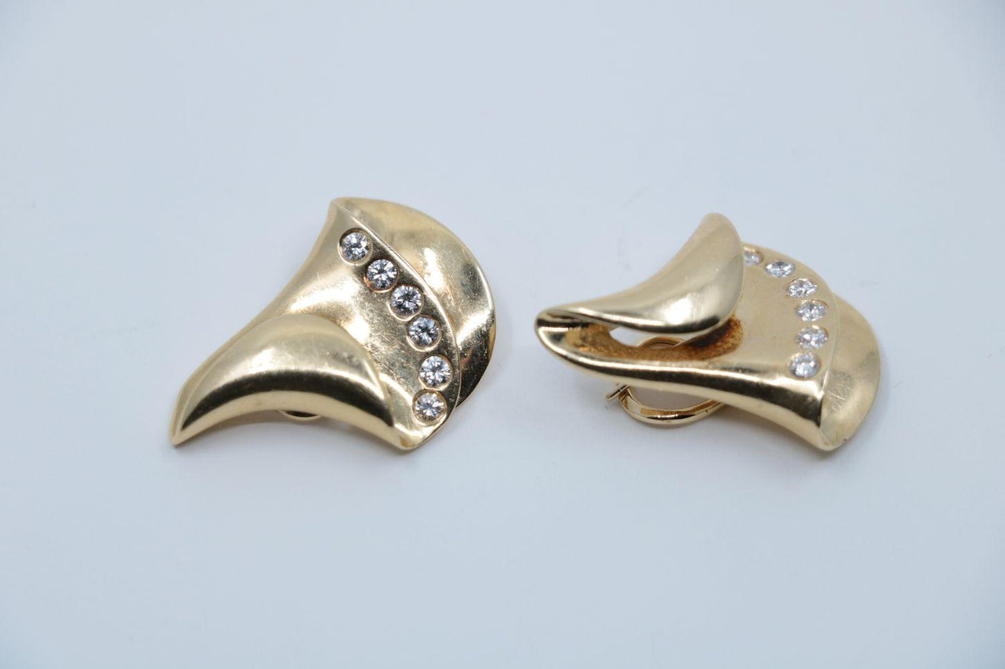 Vintage 14K Gold Diamond Earrings