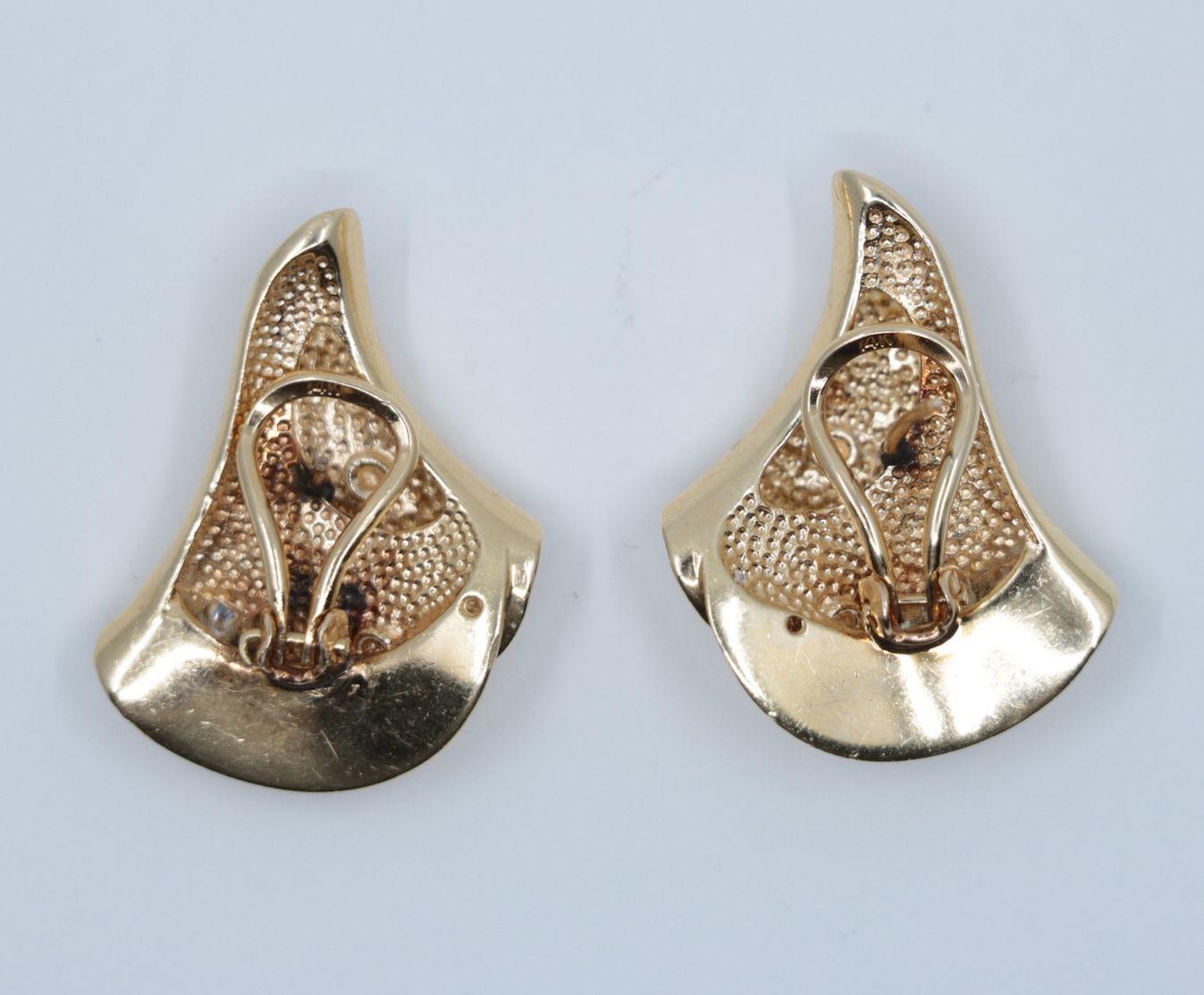 Vintage 14K Gold Diamond Earrings