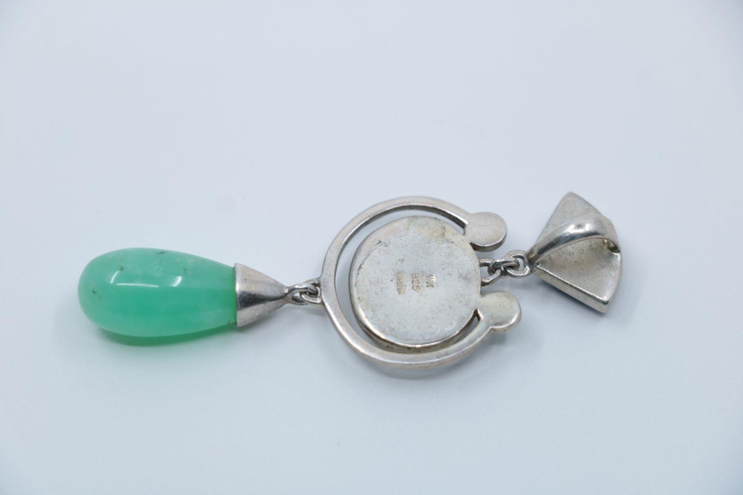 Vintage Silver Ladies Agate Quartz Pendant