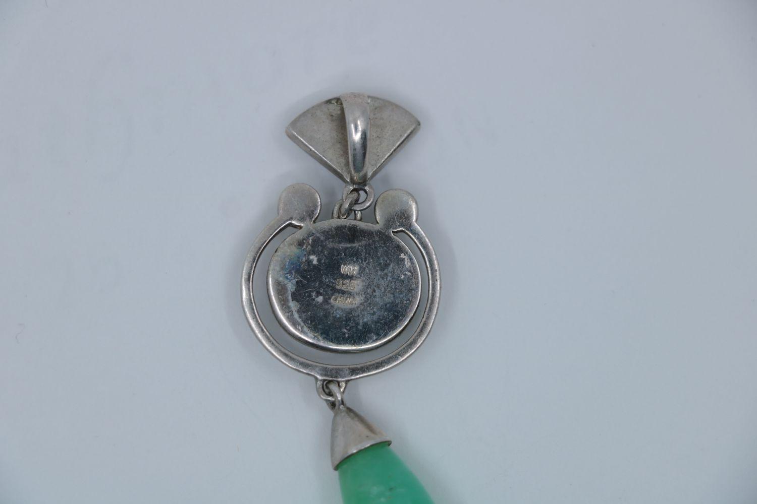 Vintage Silver Ladies Agate Quartz Pendant