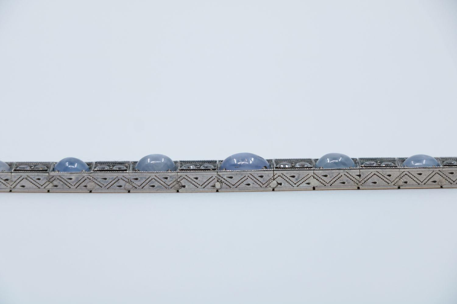 Vintage Gold & Silver Star Sapphire Diamond Bracelet