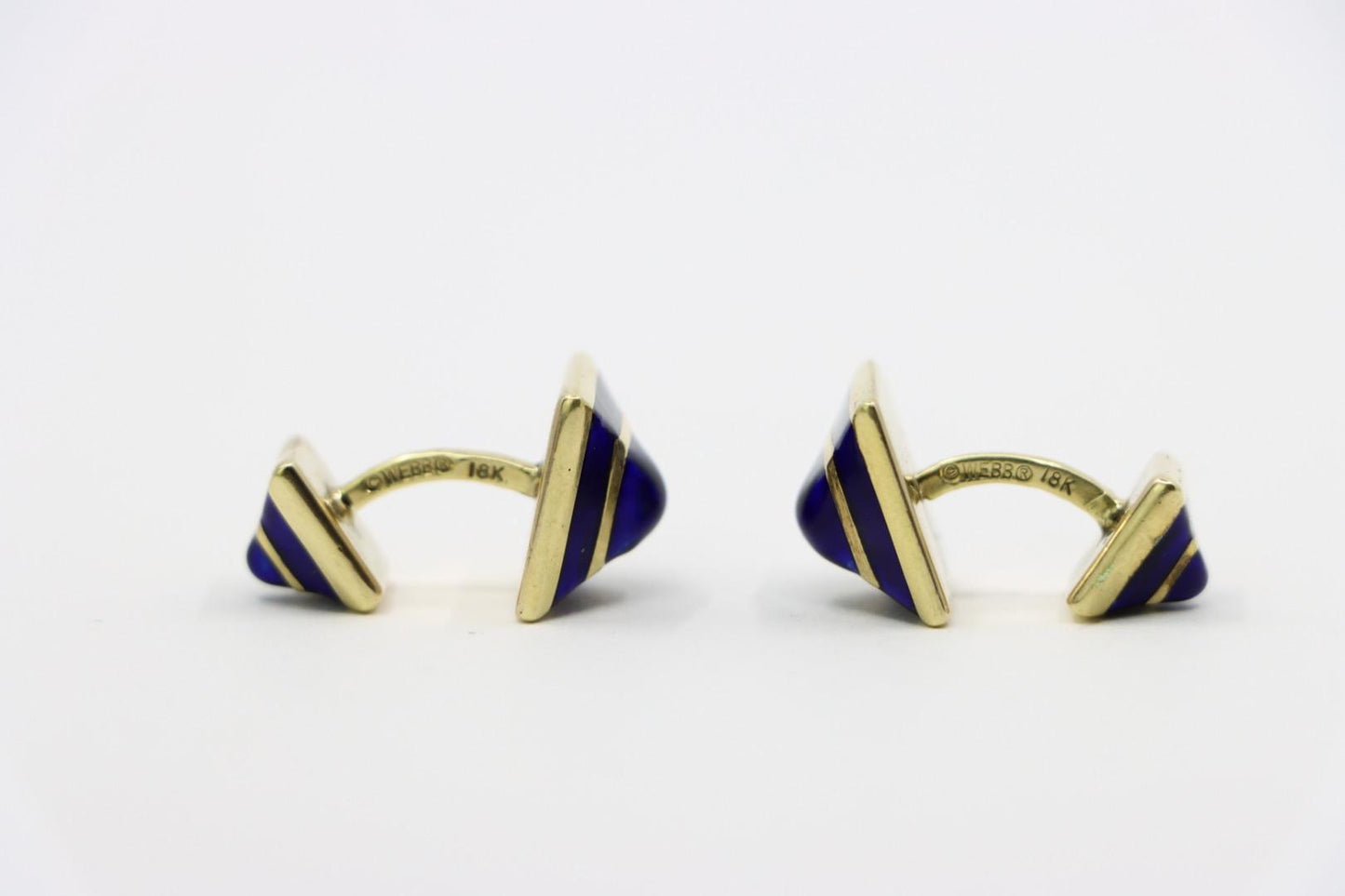 Vintage David Webb 18K Gold Enamel Cufflink Set