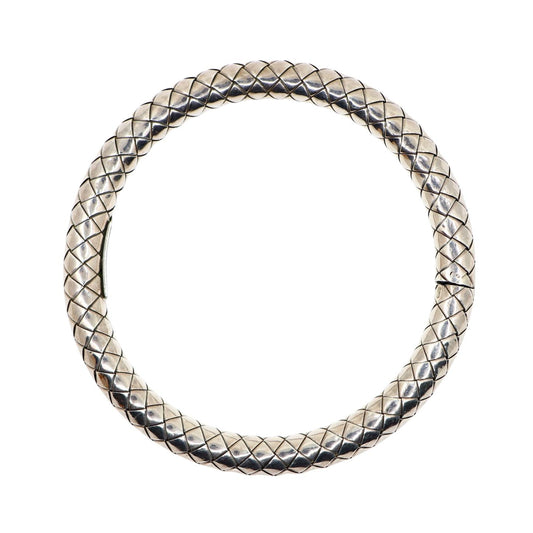 Bottega Veneta Sterling Silver Weave Bangle Bracelet