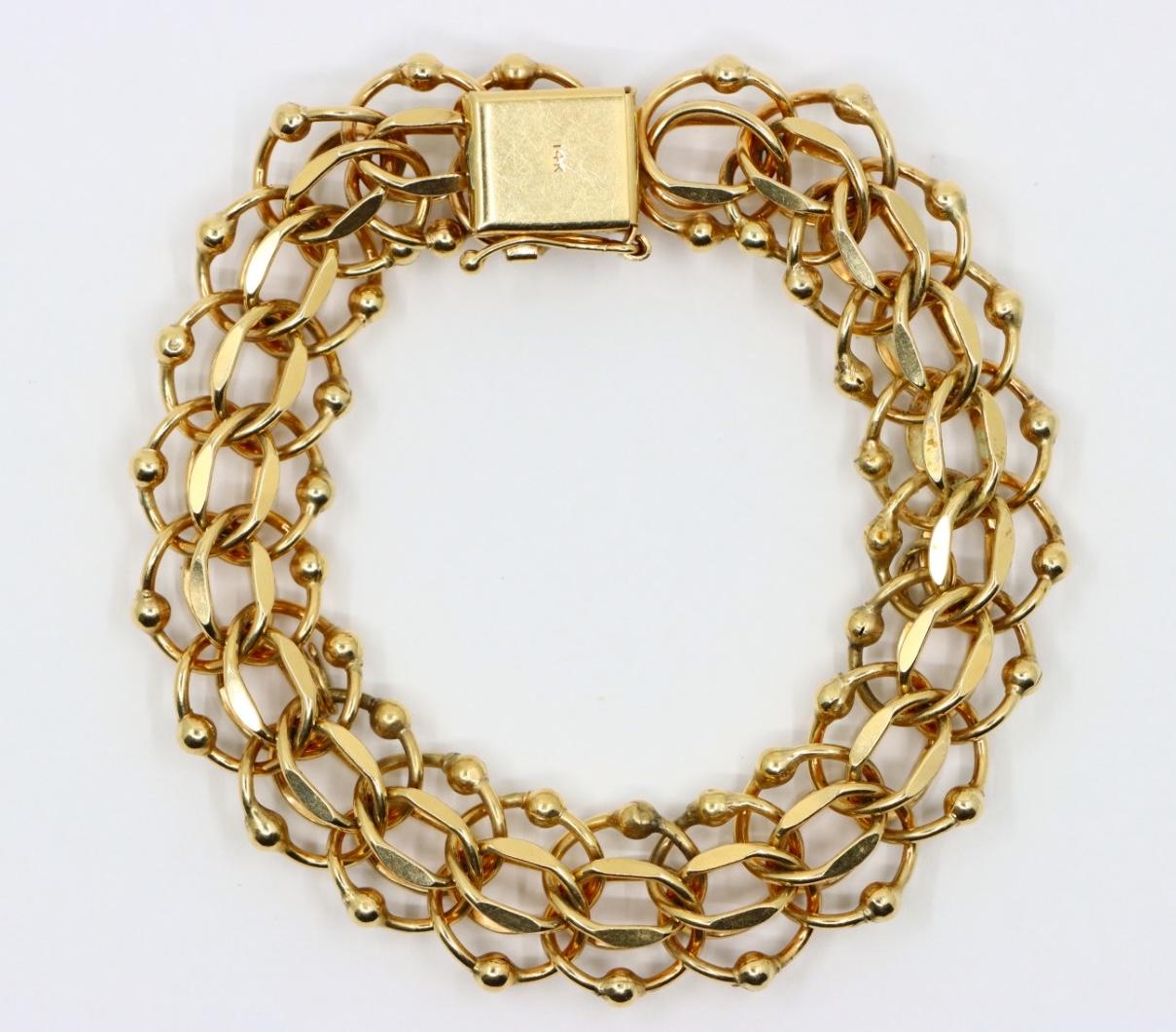 Vintage 14K Gold Chain Bracelet