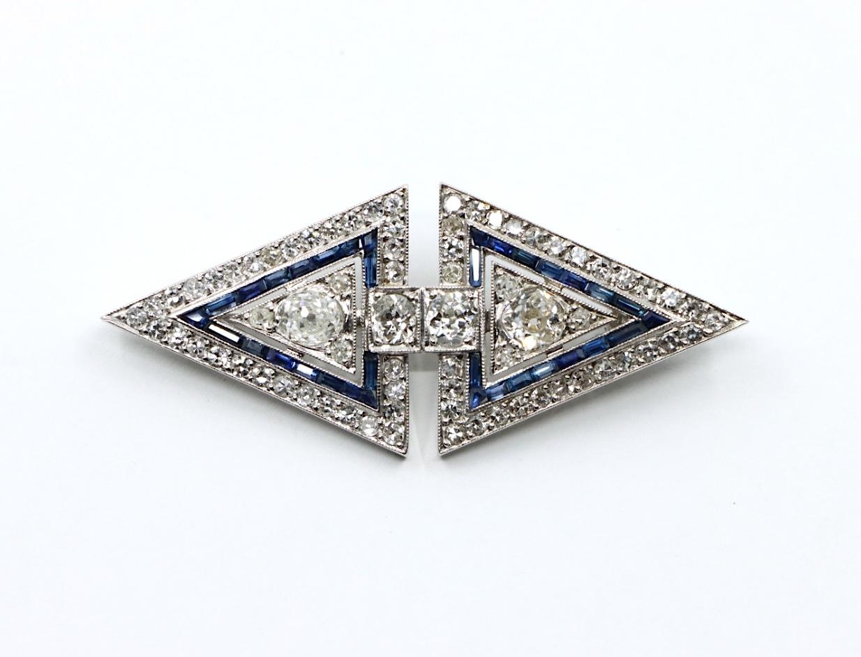 Art Deco Platinum Diamond Brooch Pin