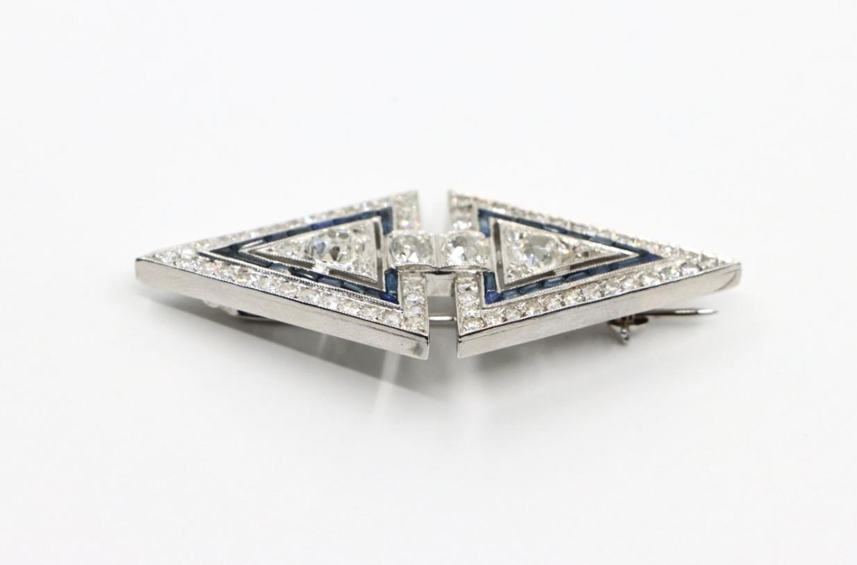 Art Deco Platinum Diamond Brooch Pin