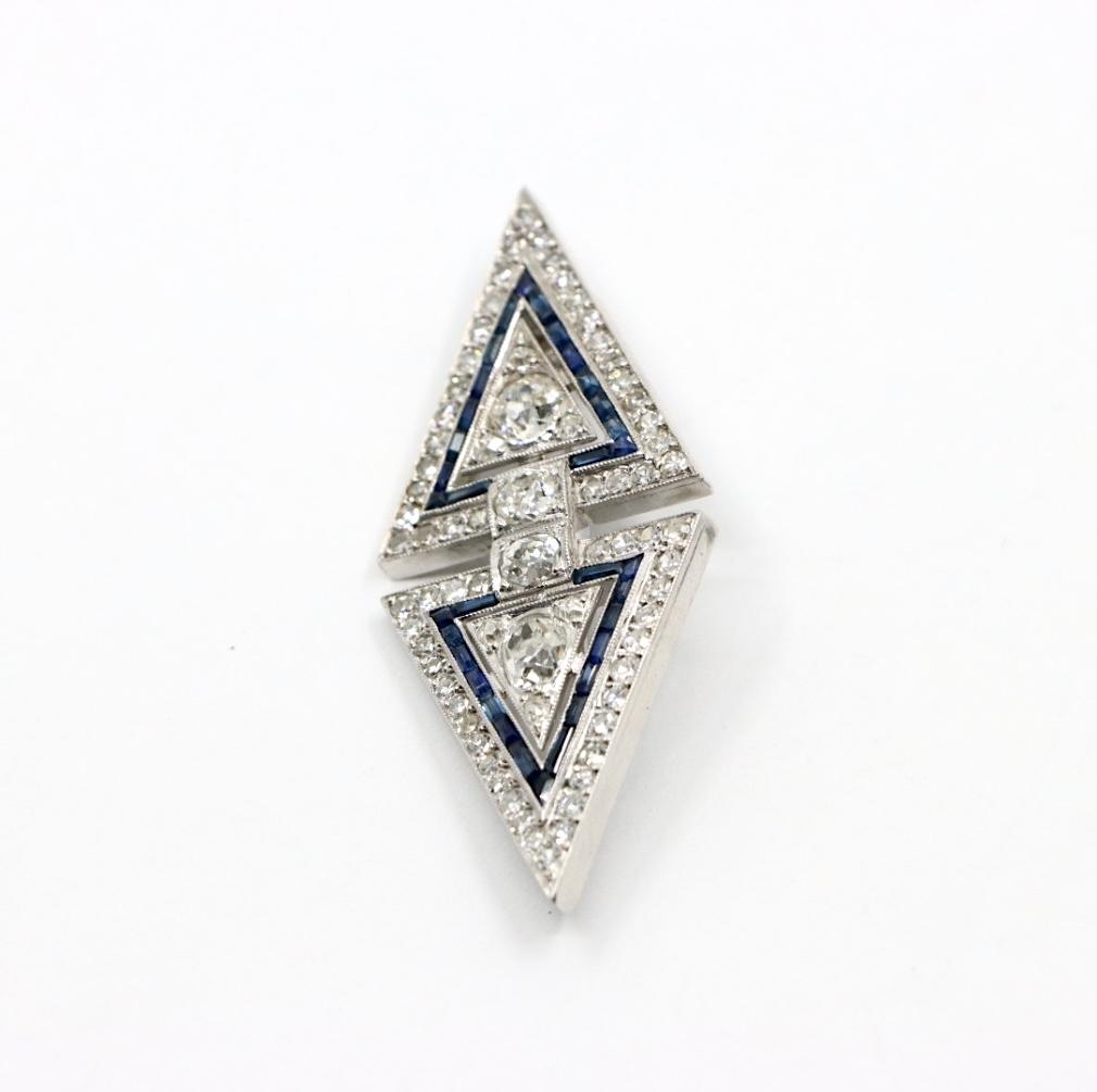 Art Deco Platinum Diamond Brooch Pin