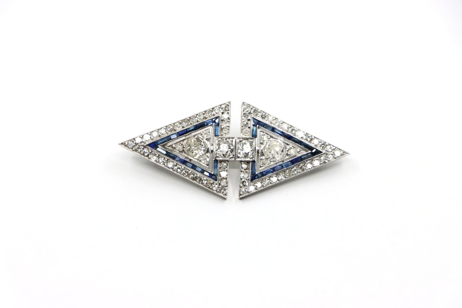 Art Deco Platinum Diamond Brooch Pin