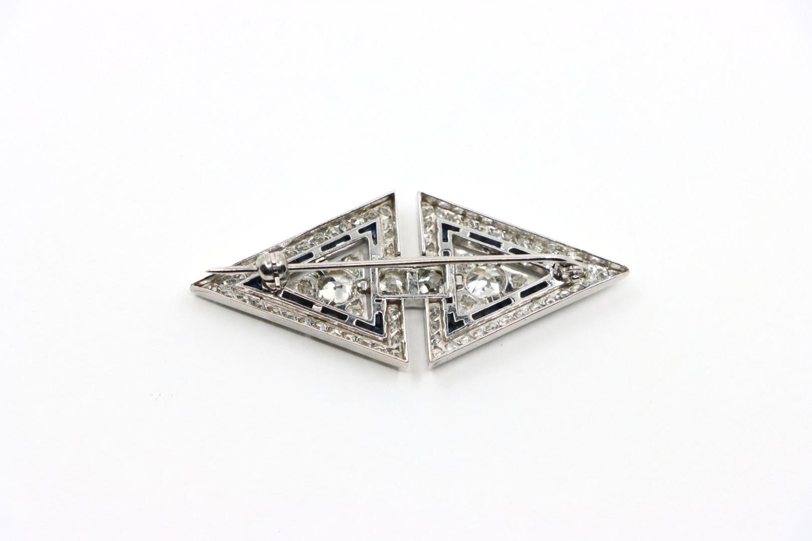 Art Deco Platinum Diamond Brooch Pin