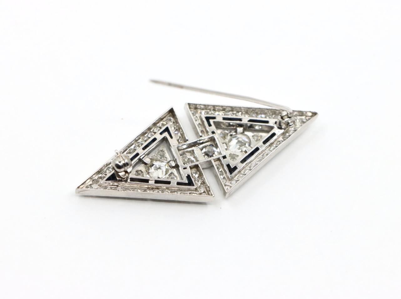 Art Deco Platinum Diamond Brooch Pin