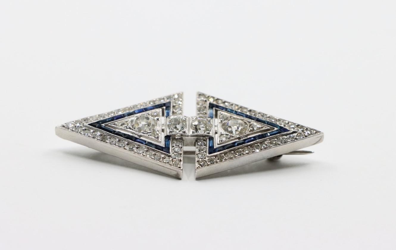 Art Deco Platinum Diamond Brooch Pin