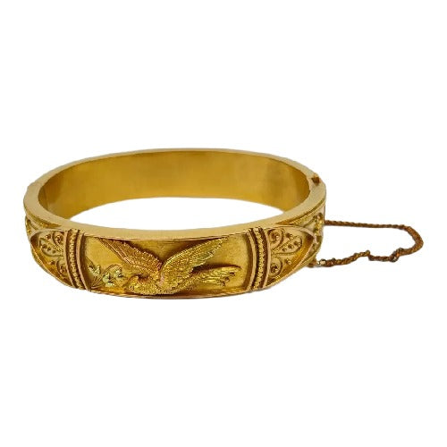 Victorian Etruscan Revival 14k Gold Cuff Bracelet