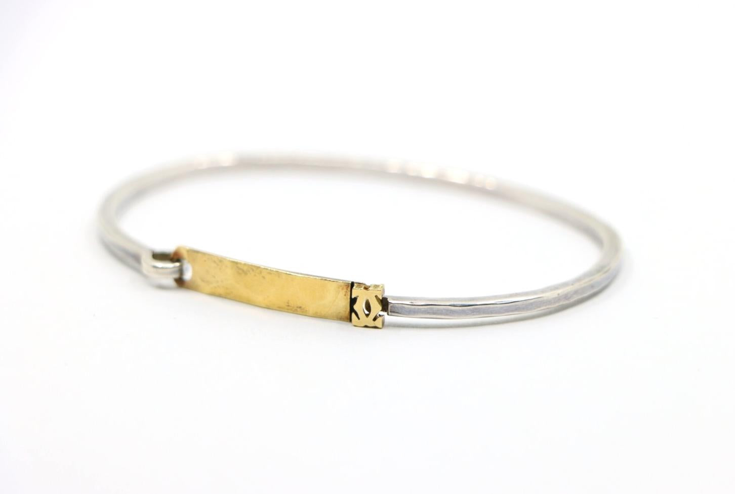 Vintage Cartier 18K Gold & Silver Bangle Bracelet