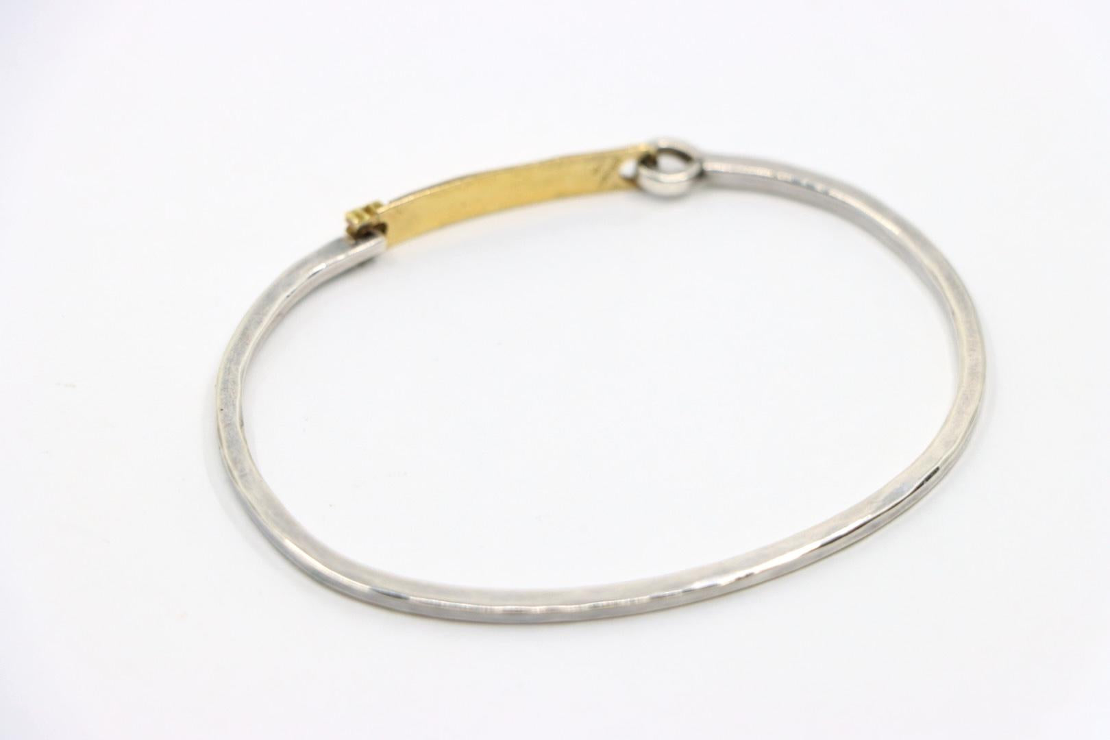 Vintage Cartier 18K Gold & Silver Bangle Bracelet