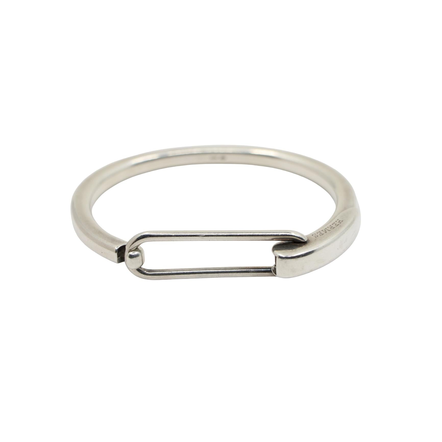 Hermes Sterling Silver Clic Snap Bracelet