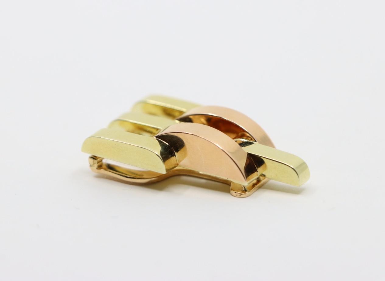 Cartier 14K Rose & Yellow Gold Pyramid Fur Clip