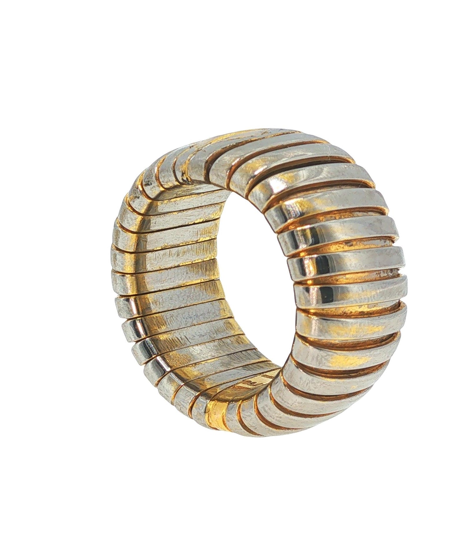 Bulgari 18K Gold and Steel Tugogas Ring