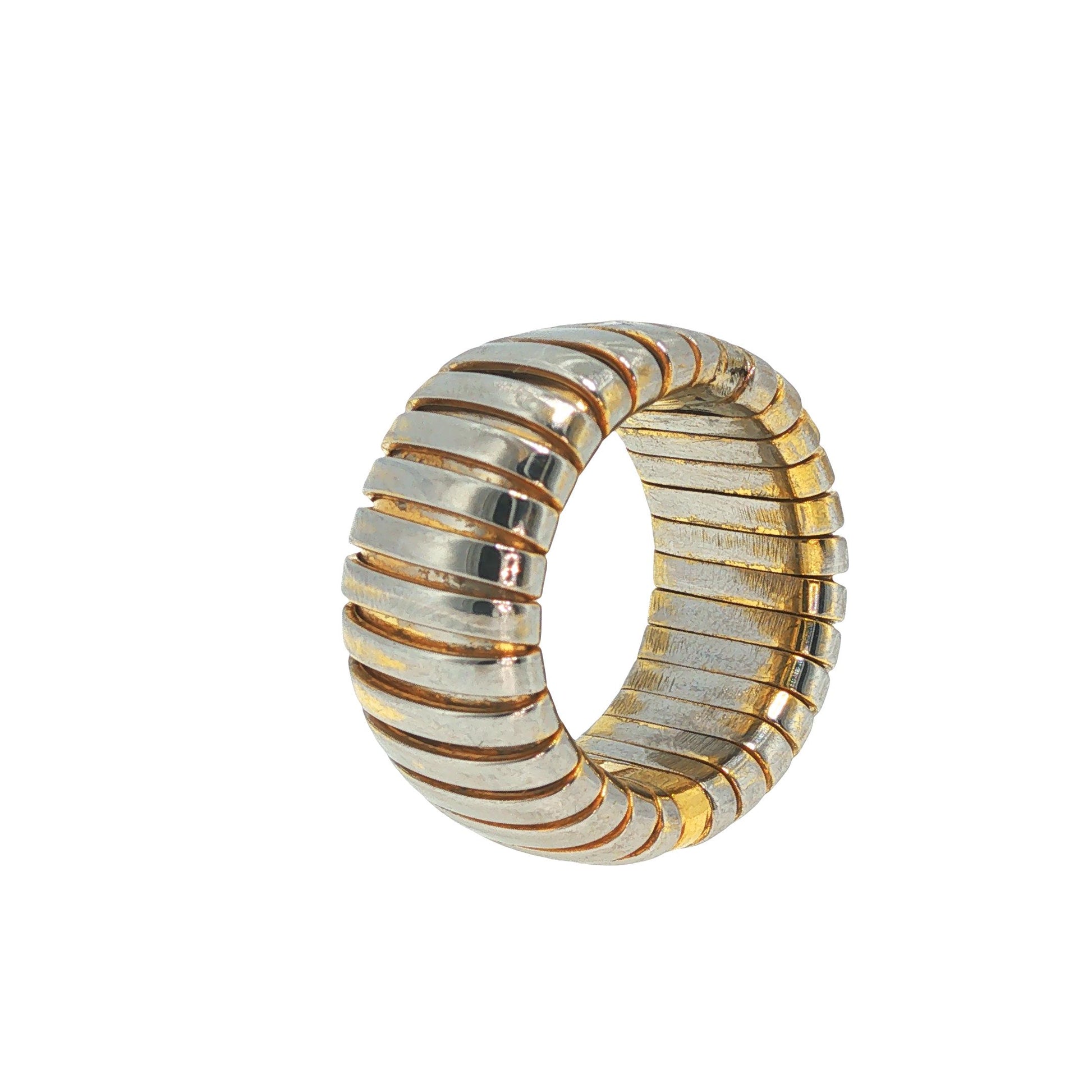Bulgari 18K Gold and Steel Tugogas Ring