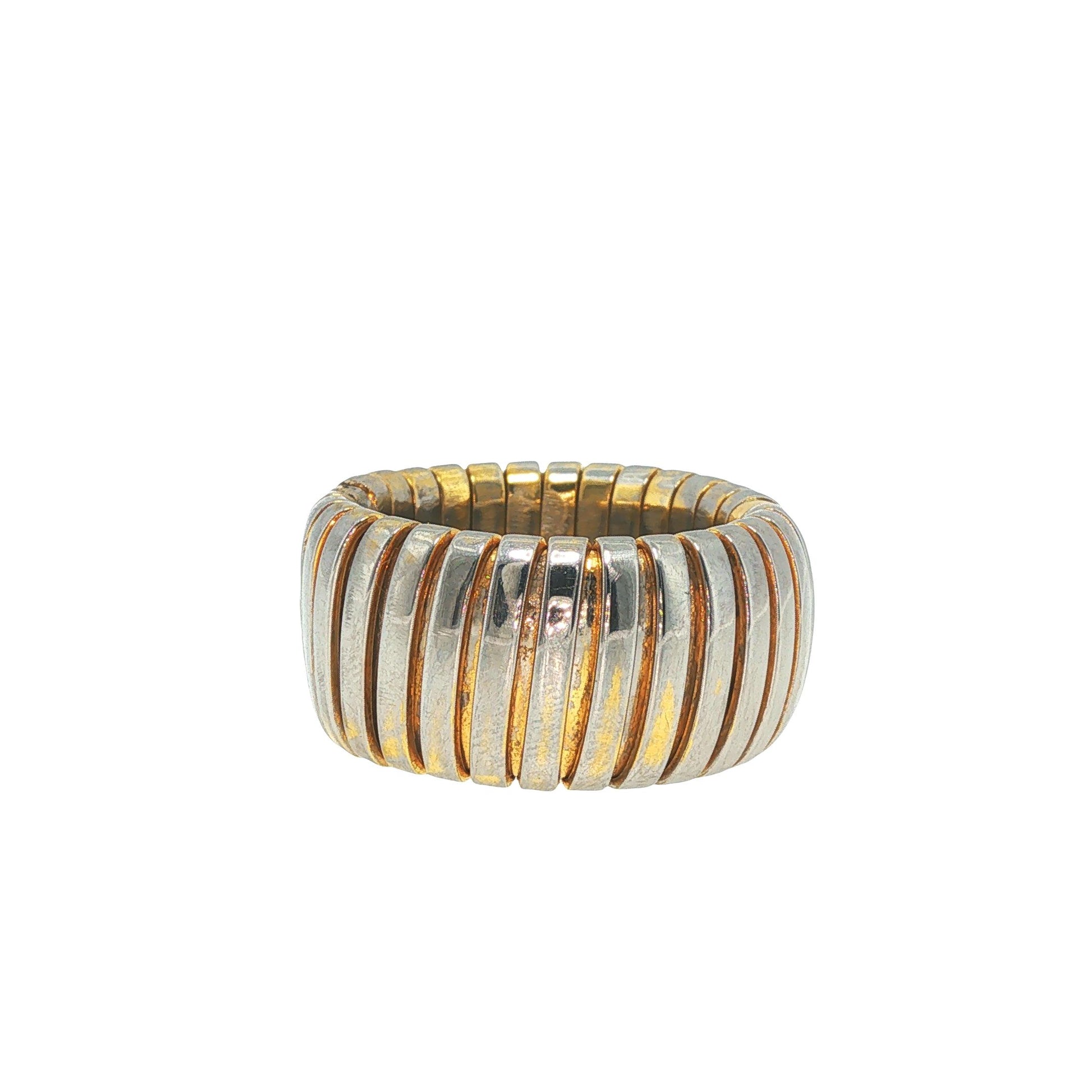 Bulgari 18K Gold and Steel Tugogas Ring