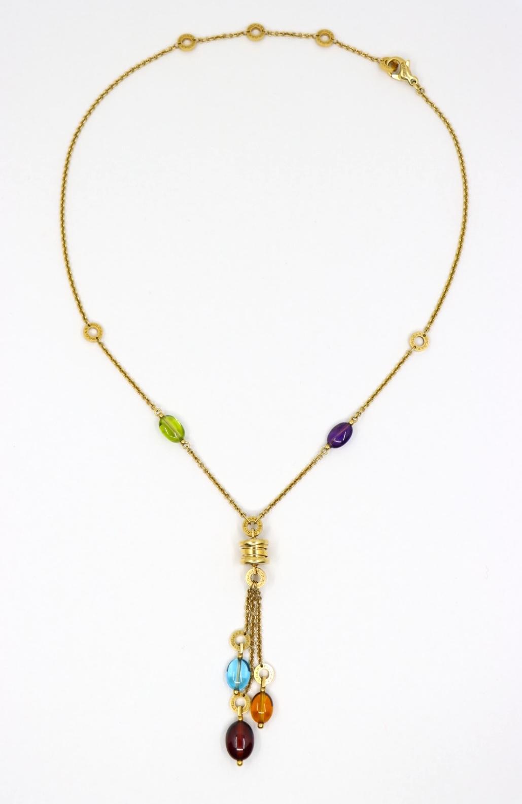 Bulgari B.Zero 18K Gold Multi Gemstone Necklace