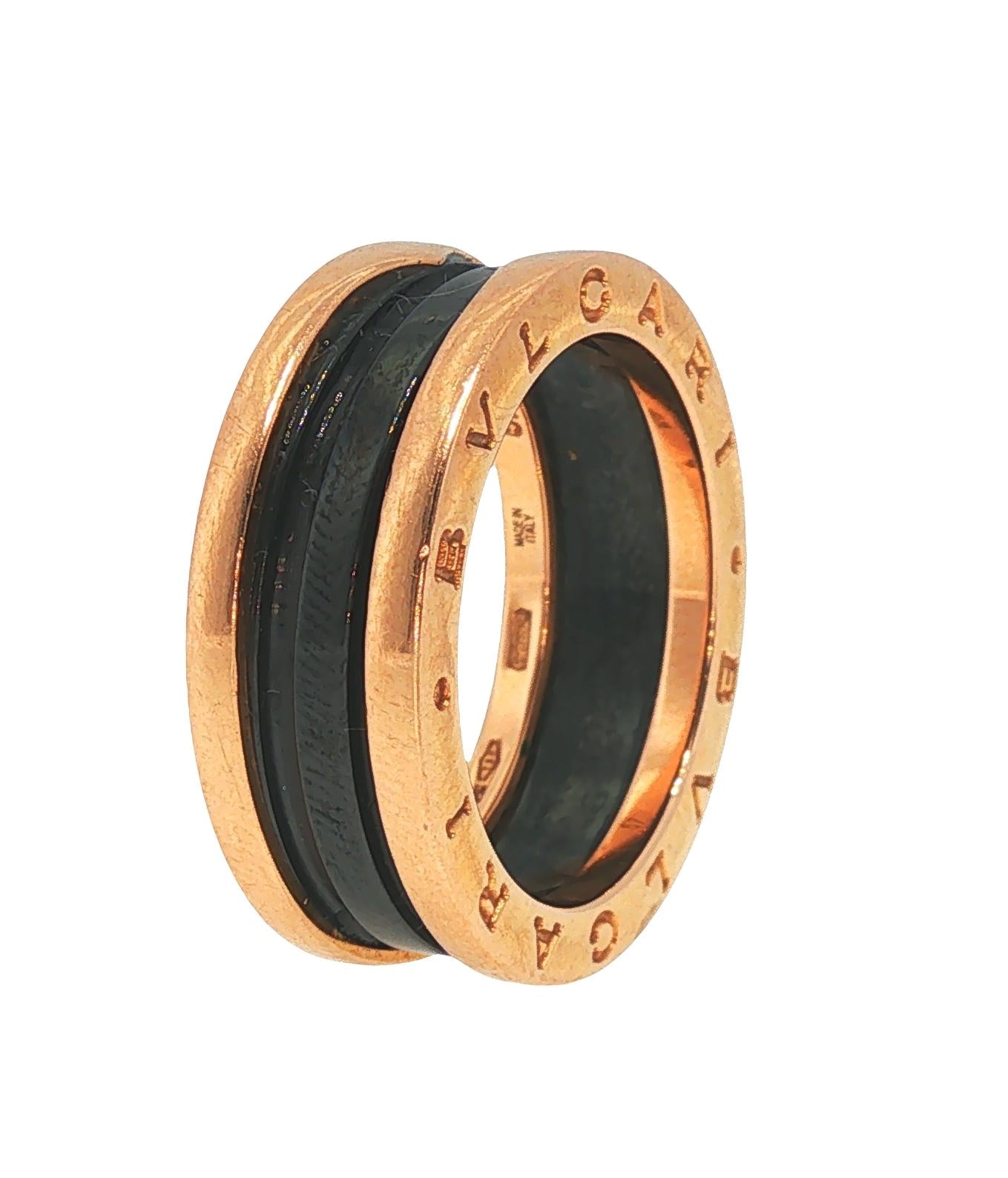 Bulgari 18K Gold Ceramic B.Zero1 Ring