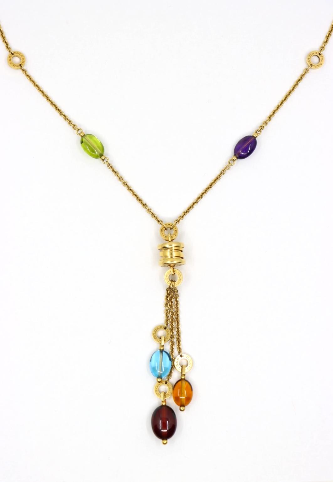 Bulgari B.Zero 18K Gold Multi Gemstone Necklace