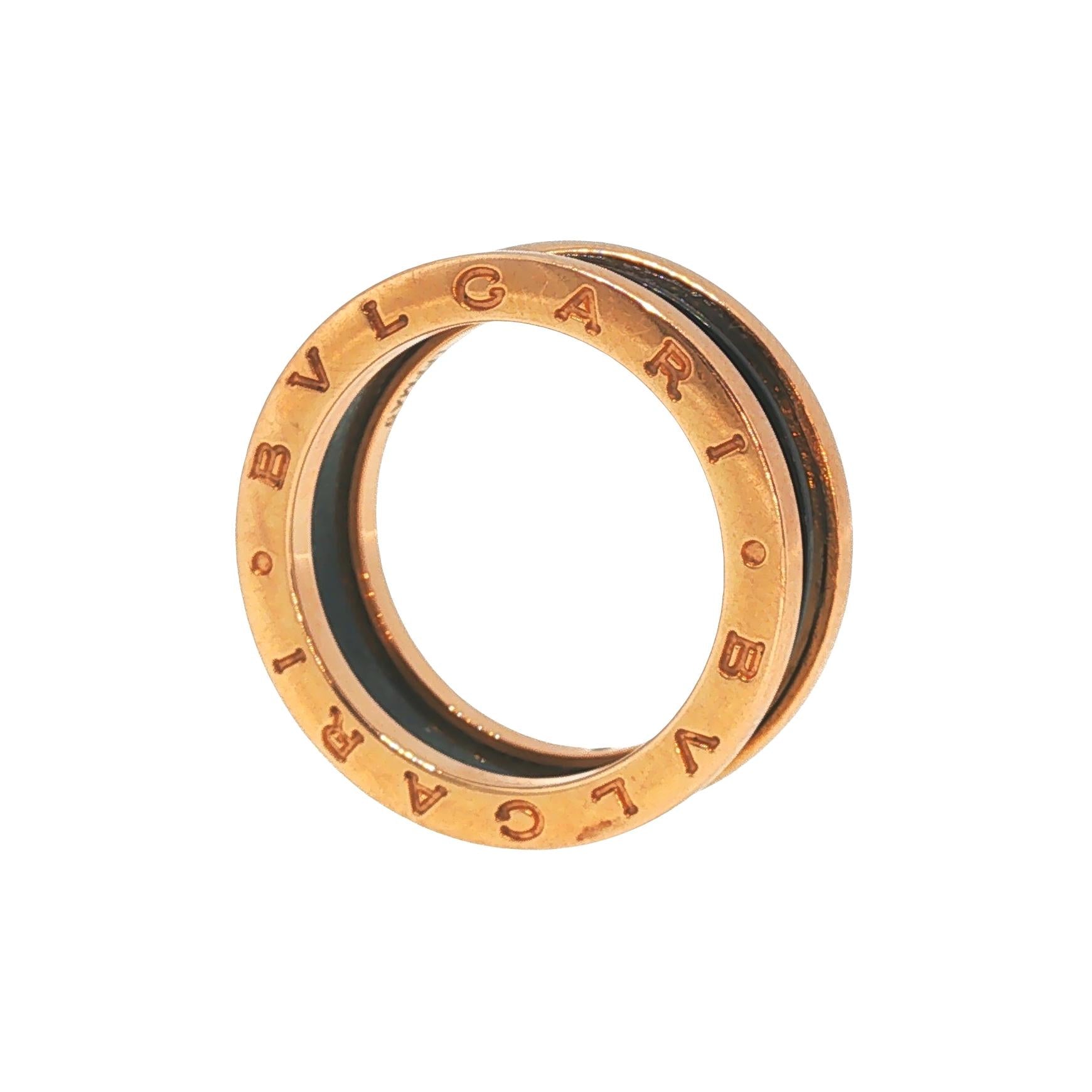Bulgari 18K Gold Ceramic B.Zero1 Ring