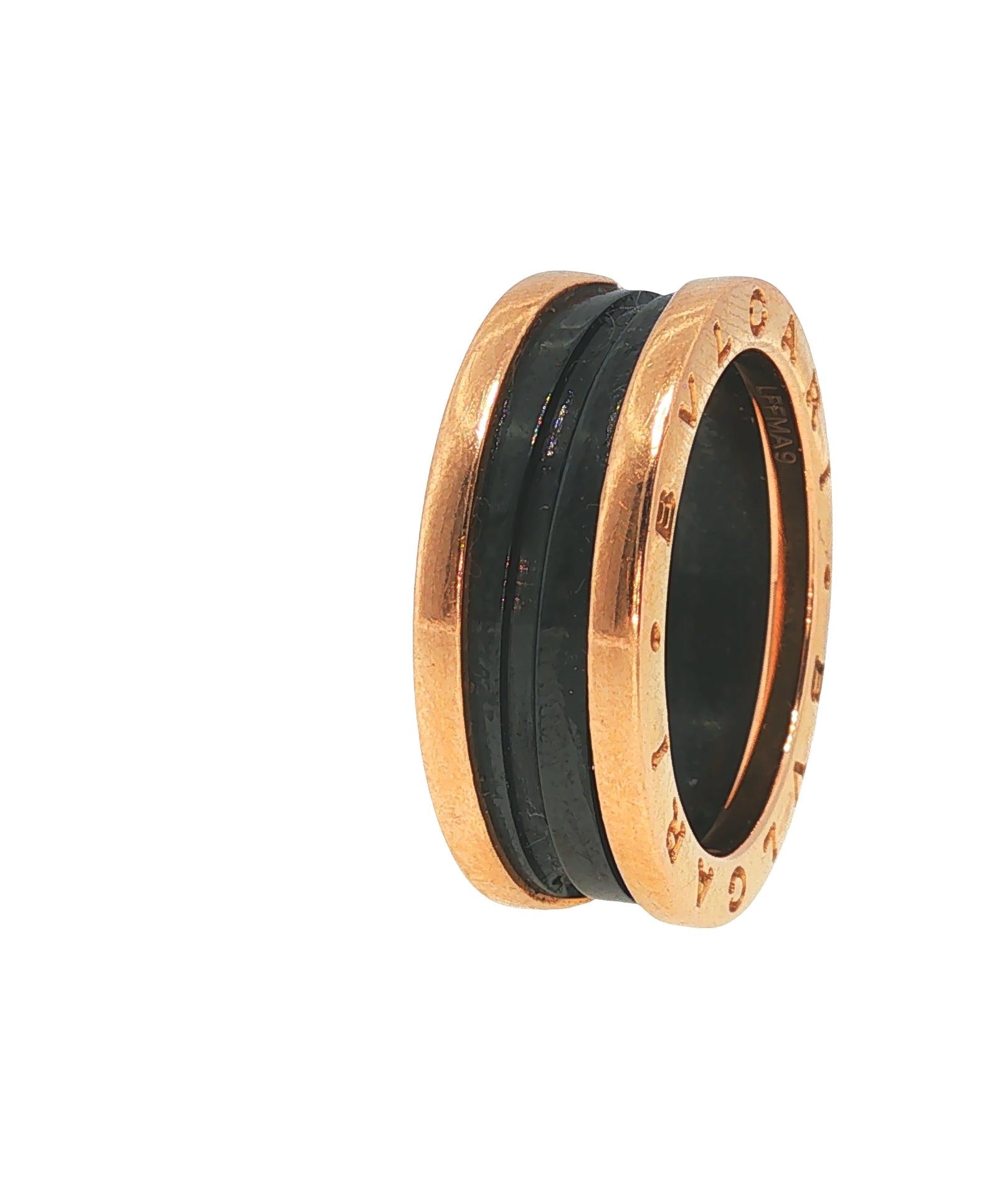 Bulgari 18K Gold Ceramic B.Zero1 Ring