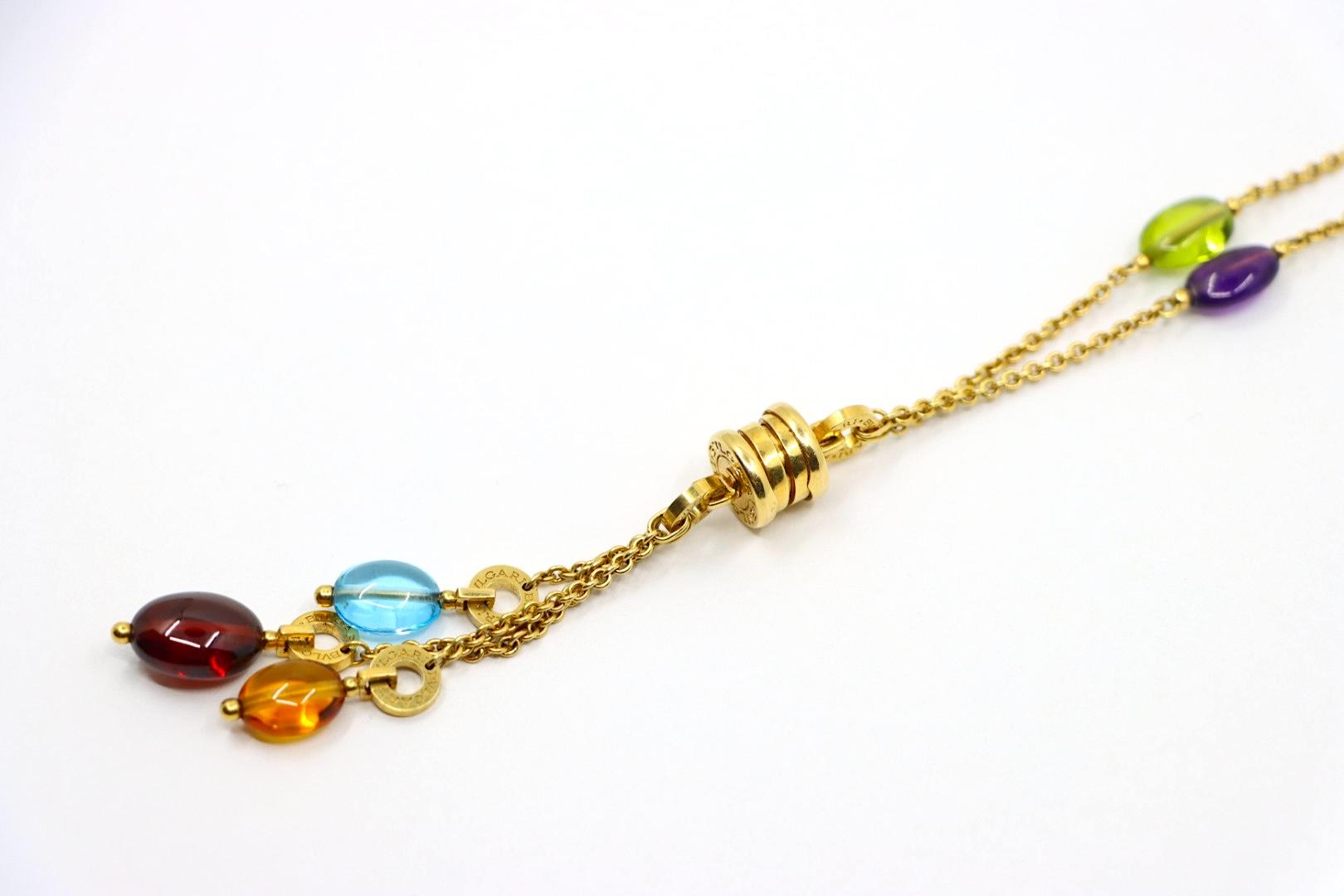 Bulgari B.Zero 18K Gold Multi Gemstone Necklace