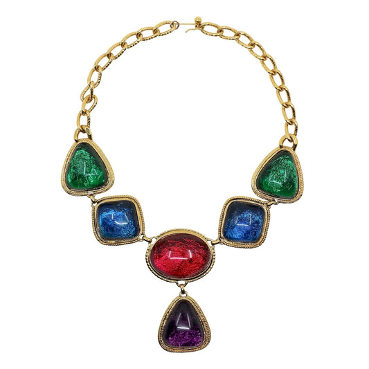 Kenneth Jay Lane KJL Avon Gripoix Cabochons Necklace