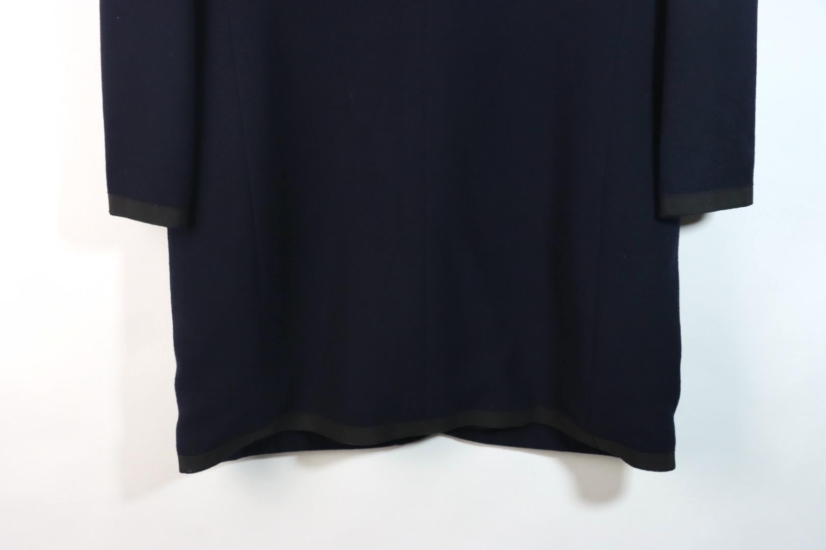 Vintage 1996 Chanel Classic Navy Wool Long Jacket