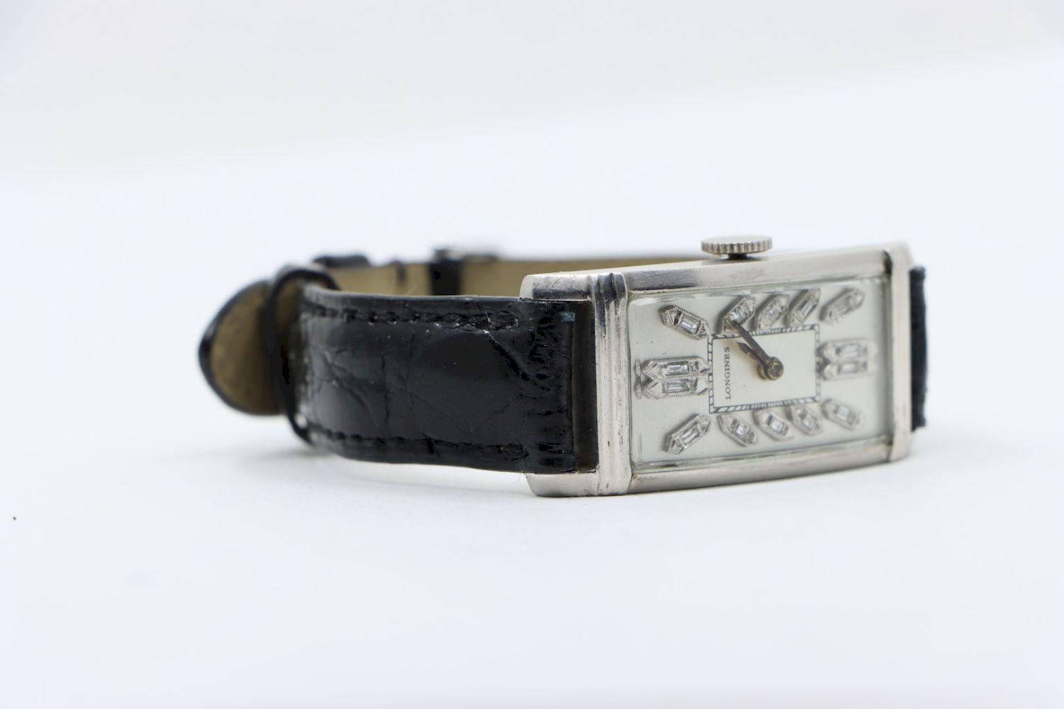 Longines Platinum Diamond Curvex Wrist Watch