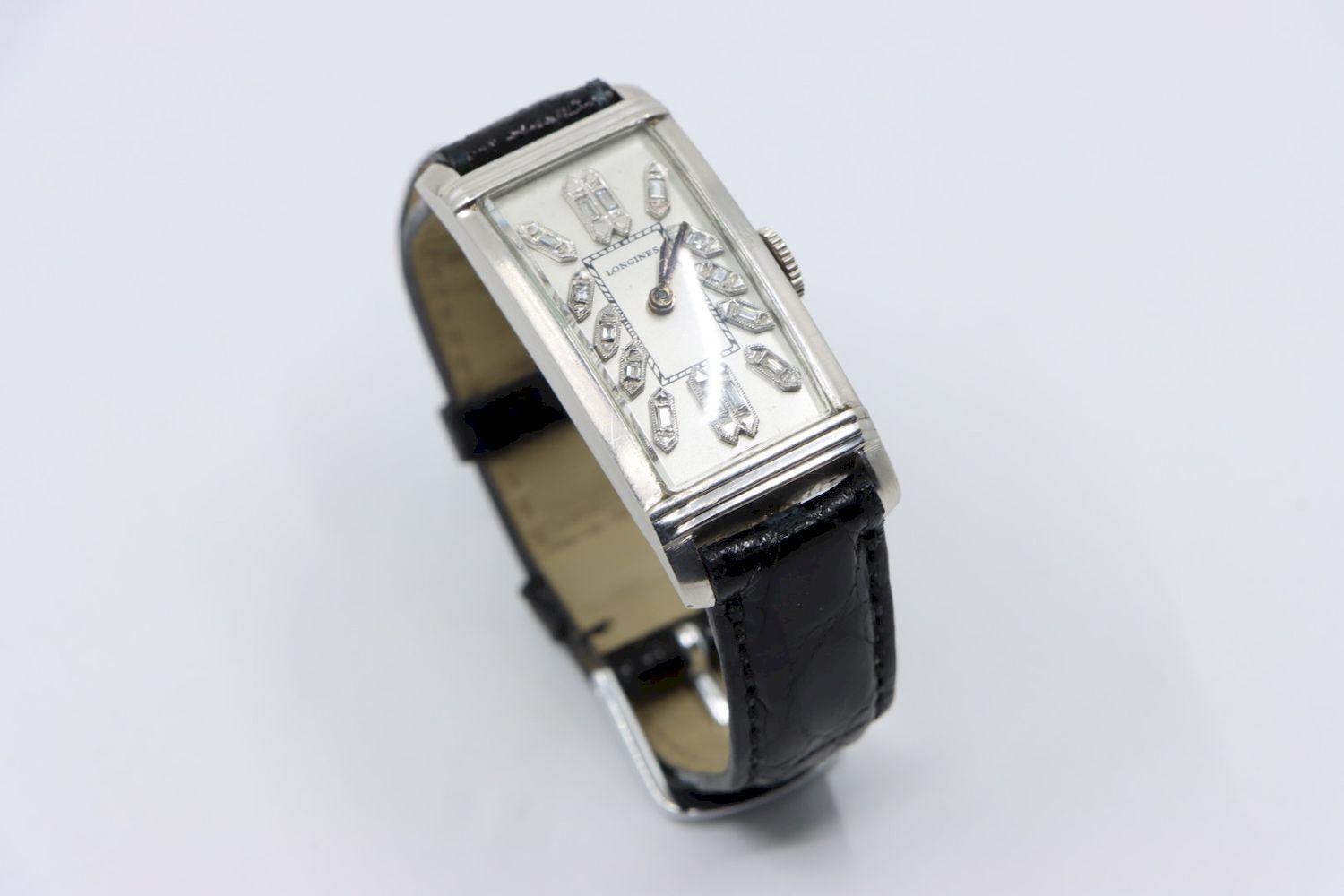 Longines Platinum Diamond Curvex Wrist Watch