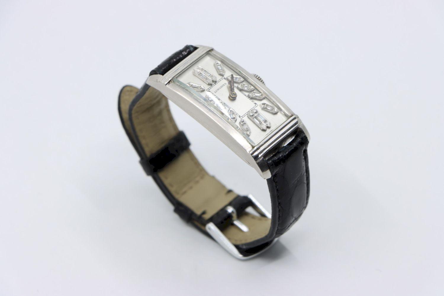 Longines Platinum Diamond Curvex Wrist Watch