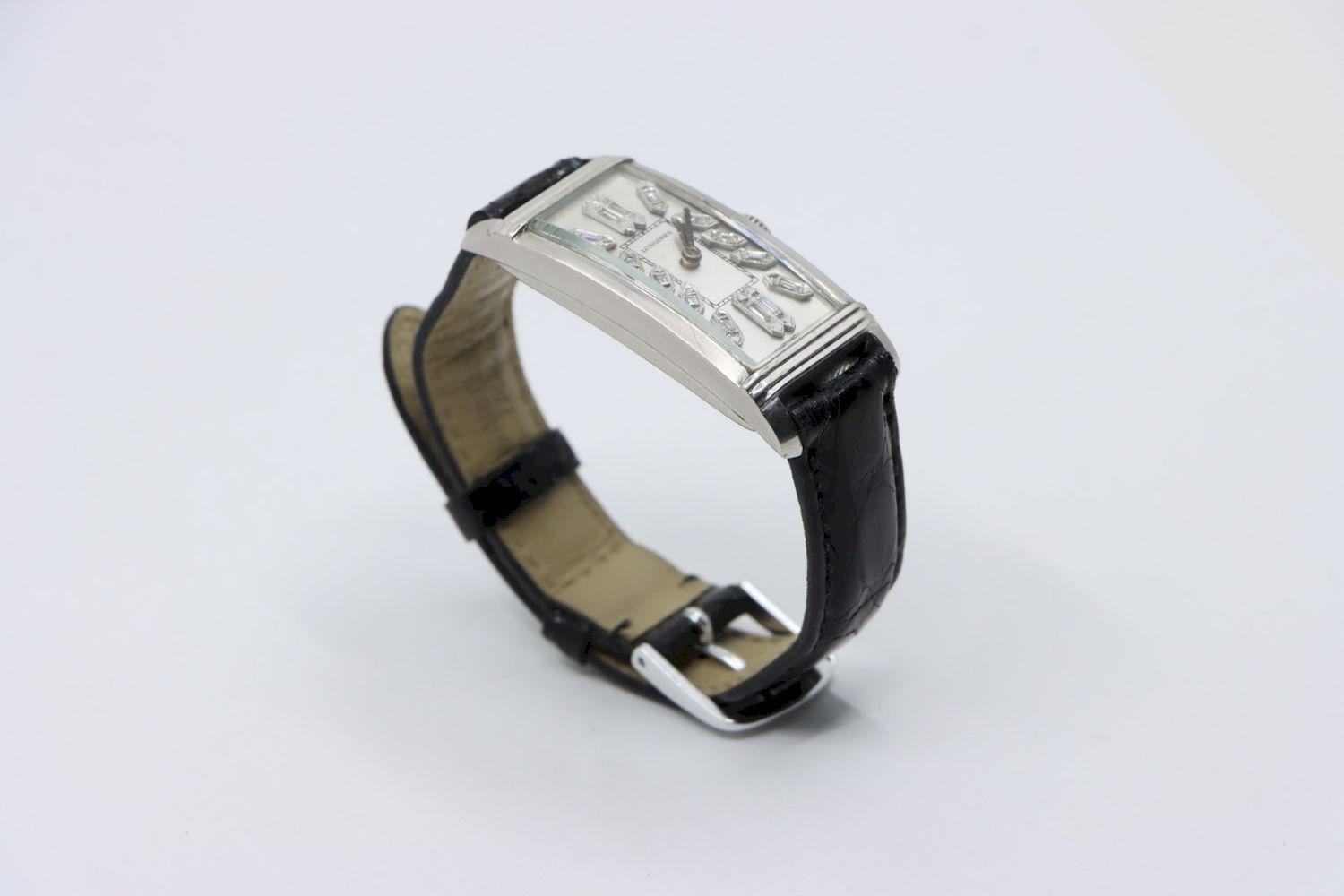 Longines Platinum Diamond Curvex Wrist Watch