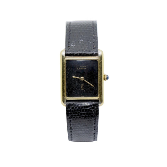 Cartier 925 Silver Gold Plated Quartz Watch