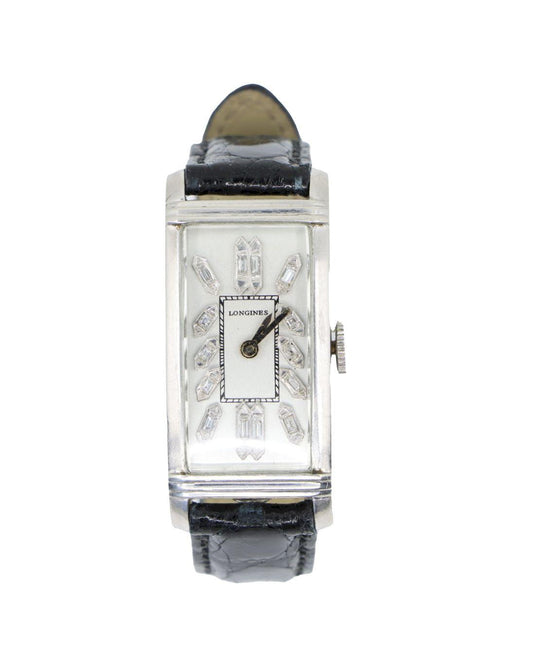 Longines Platinum Diamond Curvex Wrist Watch