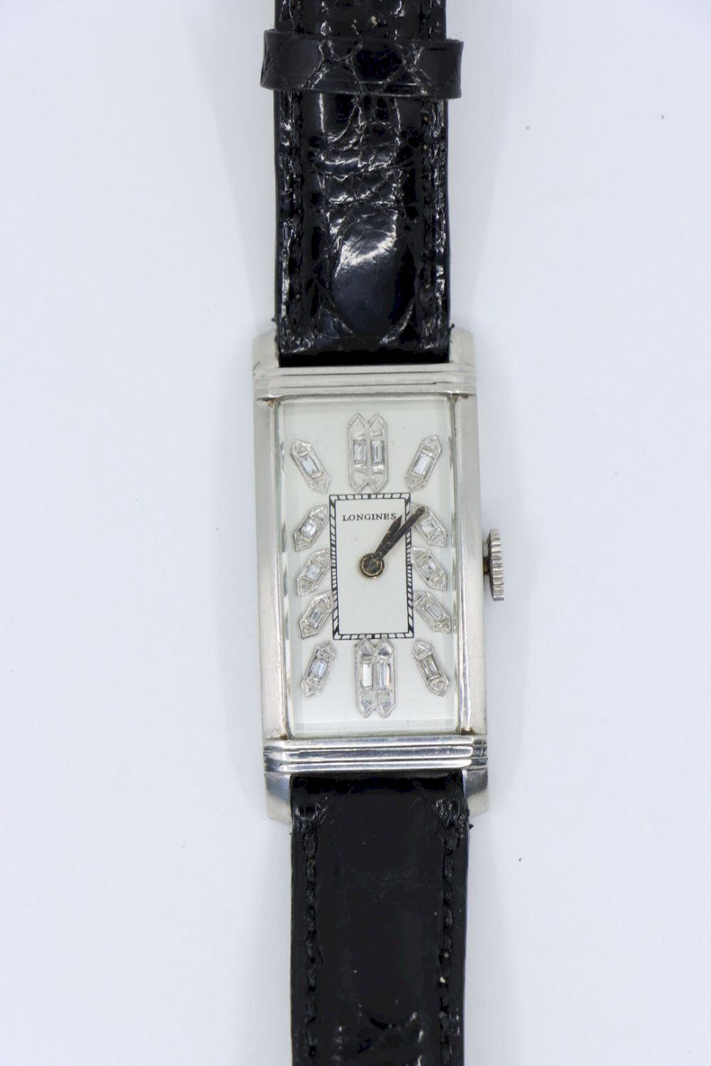Longines Platinum Diamond Curvex Wrist Watch