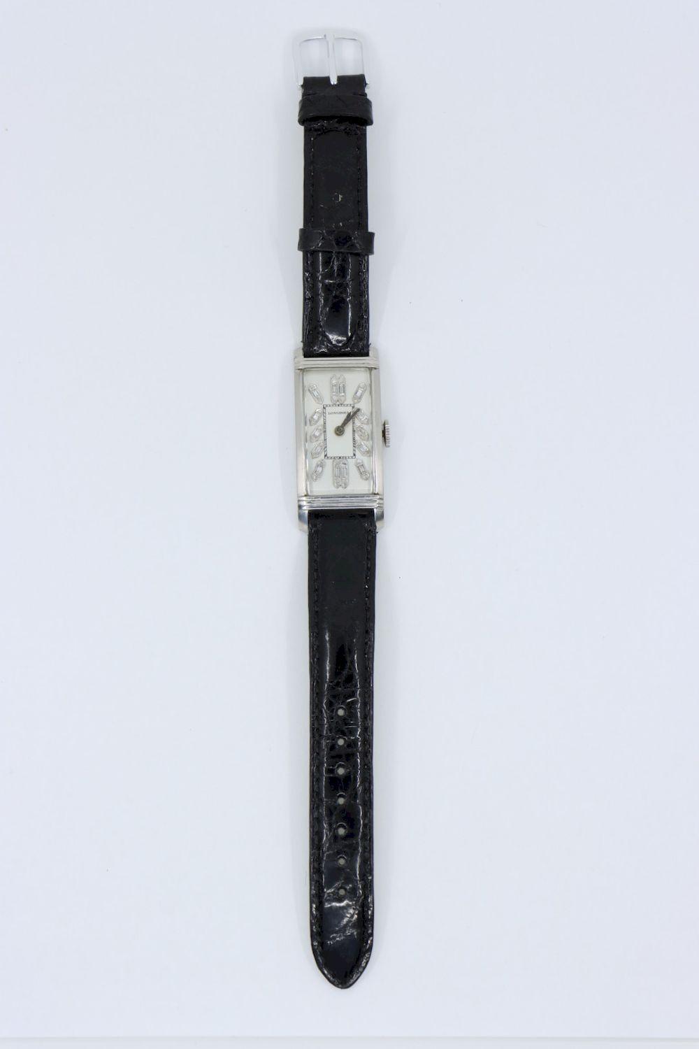 Longines Platinum Diamond Curvex Wrist Watch