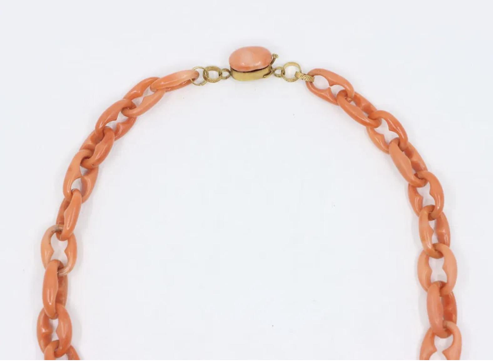 A Rare Antique Victorian Coral Parure - Coral Necklace, Bracelet & Brooch
