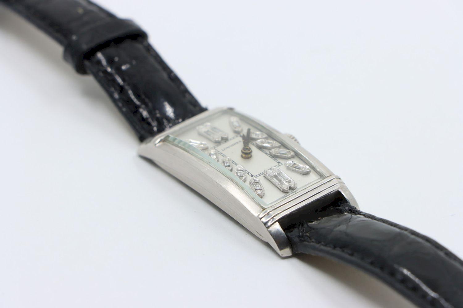Longines Platinum Diamond Curvex Wrist Watch