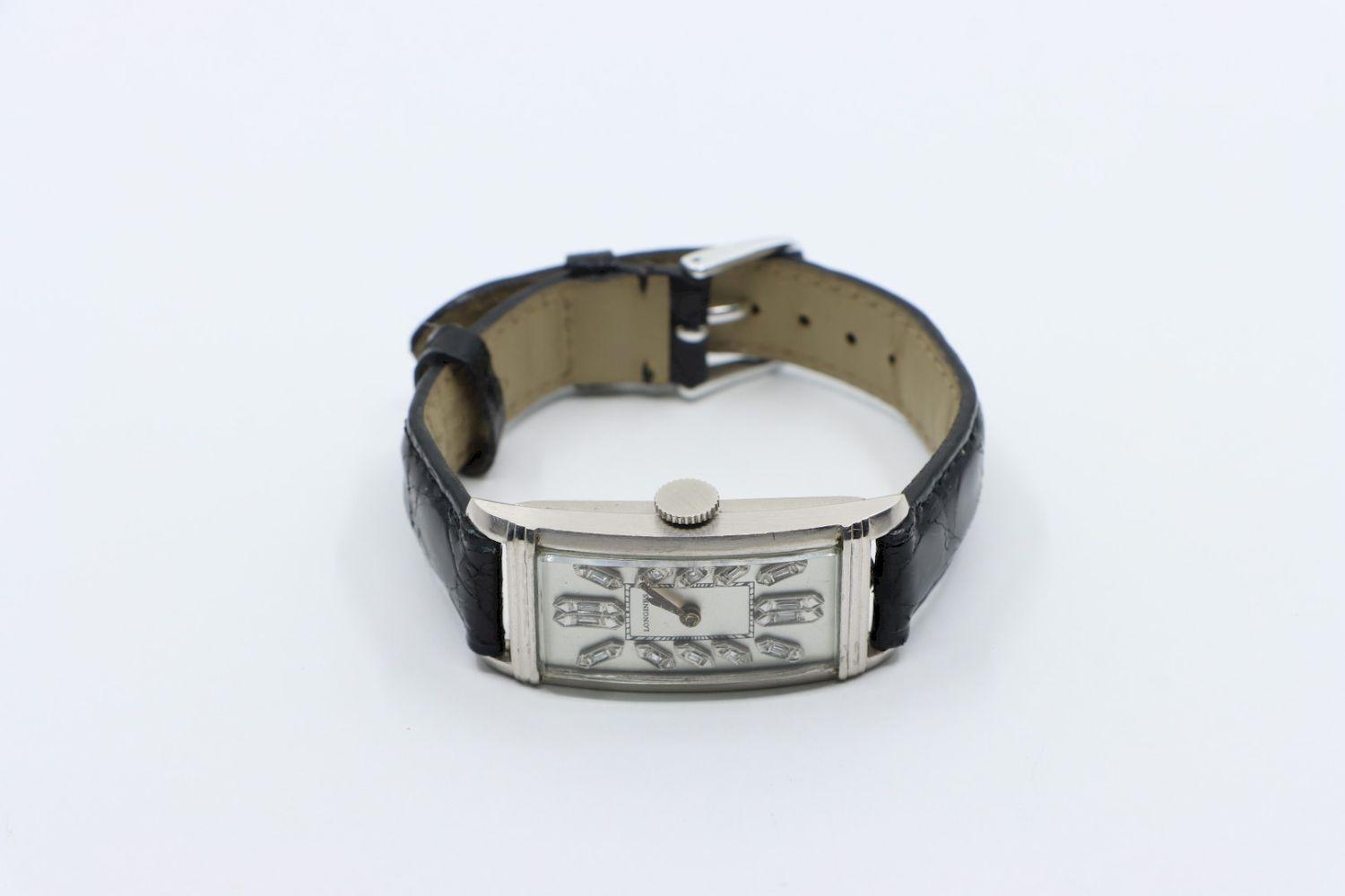 Longines Platinum Diamond Curvex Wrist Watch