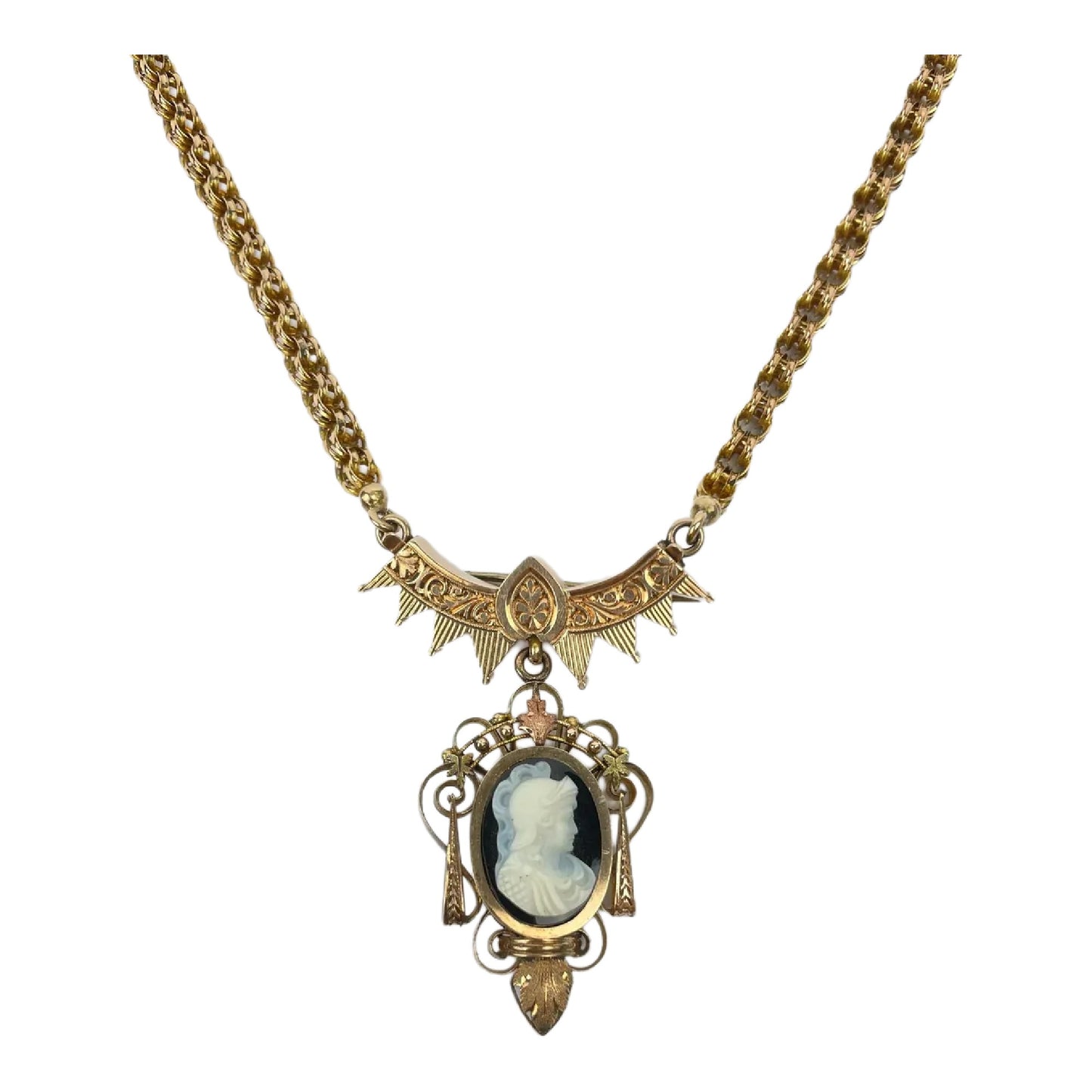 Victorian 14K Gold Cameo Necklace