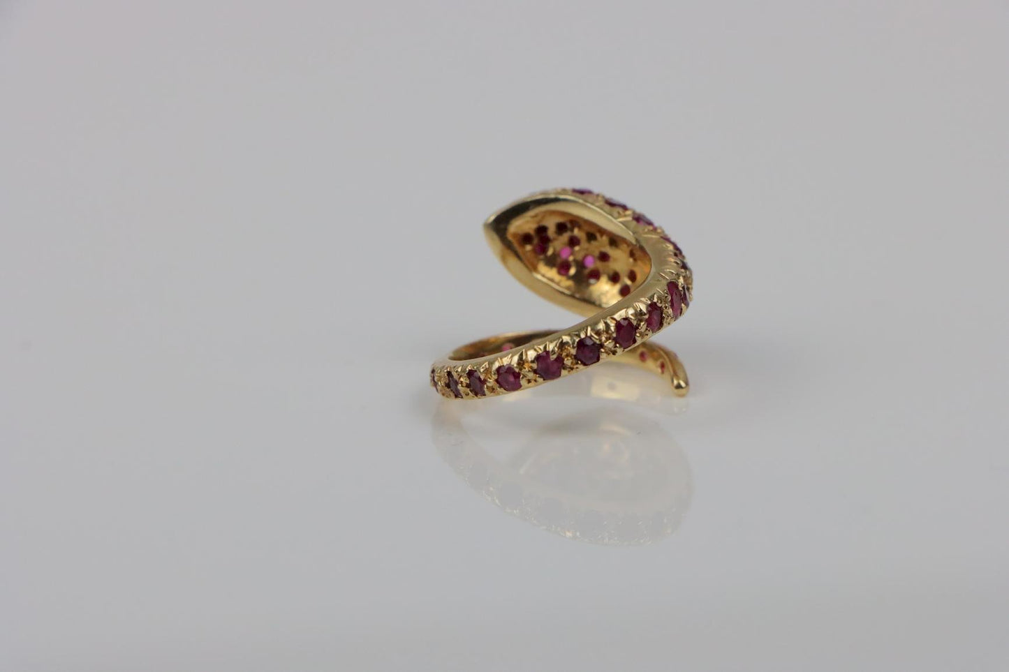 Vintage 14K Gold Ruby Snake Ring