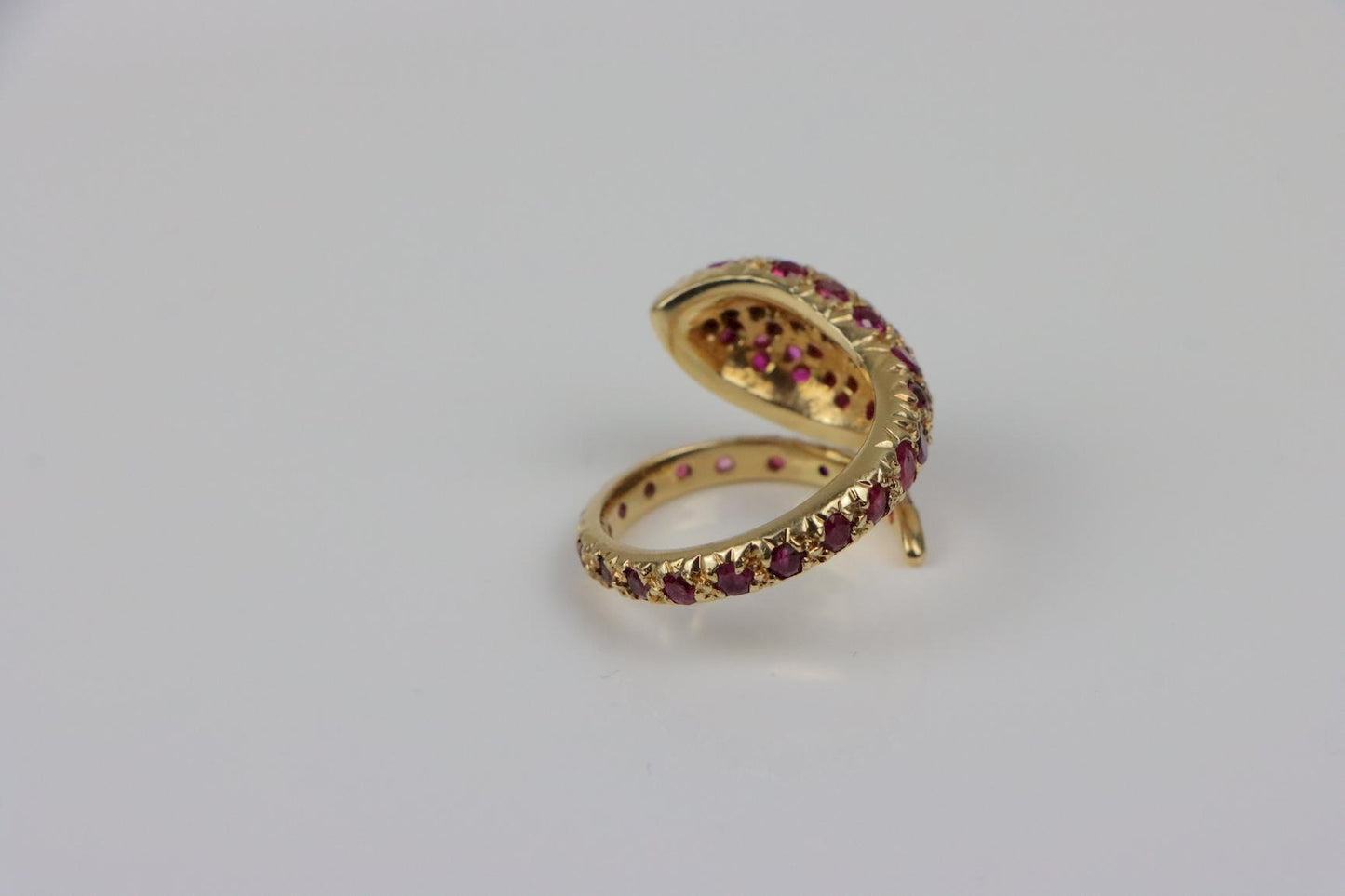 Vintage 14K Gold Ruby Snake Ring