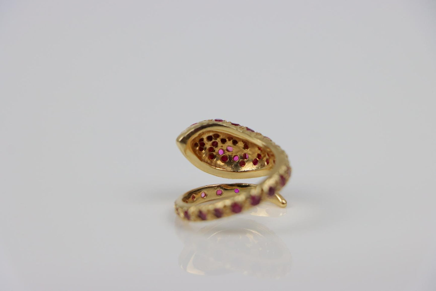 Vintage 14K Gold Ruby Snake Ring