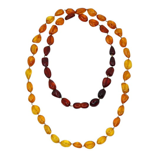 Vintage Gradient Amber Beads Necklace